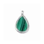 Bijoux - Pendentif Goutte Argent 925 Malachite AAA 23.5mm - ARABESK