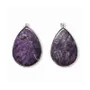 Jewelry - 925 Silver Charoite AA Pendant 2 pieces 24.07g - ARABESK