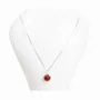 Bijoux - Collier Argent 925 avec Pendentif Agate Rouge A 10mm - ARABESK