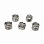 Jewelry - Silver Stainless Steel Wavy Cylinder Spacer Charm Beads 8mm x50 - ARABESK