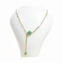 Bijoux - Collier Chaine Acier Inoxydable Doré Pendentif Croix Aventurine Verte A Facettée - ARABESK
