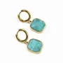 Jewelry - Gold Square Earrings in Amazonite Stainless Steel A 35mm - ARABESK