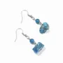 Jewelry - Silver Earrings in Stainless Steel Raw Blue Apatite A 3.5cm - ARABESK