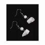 Jewelry - Silver Earrings in Stainless Steel Raw Rose Quartz A 3.5cm - ARABESK