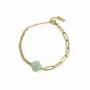 Bracelets - Bracelet Croix Aventurine Verte A en Acier Inoxydable Doré 16cm - ARABESK