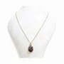 Jewelry - Golden Stainless Steel Necklace with Amethyst Geometric Pendant AA 15mm - ARABESK