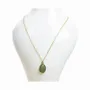 Jewelry - Gold Stainless Steel Necklace with Geometric Green Aventurine Pendant A 15mm - ARABESK