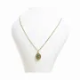 Jewelry - Gold Stainless Steel Chain Necklace with Oval Turquénite Pendant A - ARABESK