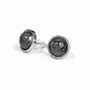 Bijoux - Boucles d'Oreilles Ronde en Acier Inoxydable Larvikite A stud 10mm - ARABESK