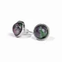 Bijoux - Boucles d'Oreilles Ronde en Acier Inoxydable Rubis Zoïsite A stud 10mm - ARABESK