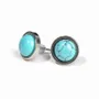 Bijoux - Boucles d'Oreilles Ronde en Acier Inoxydable Turquénite A stud 10mm - ARABESK
