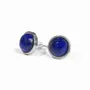 Bijoux - Boucles d'Oreilles Ronde en Acier Inoxydable Lapis Lazuli A stud 10mm - ARABESK