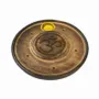 Scents - Chiseled Round Wooden Incense Holder Om 10cm x10 - ARABESK