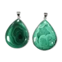 Jewelry - 925 Silver Malachite AA Pendant 2 pieces 25.14g - ARABESK