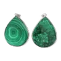 Jewelry - 925 Silver Malachite AA Pendant 2 pieces 25.14g - ARABESK