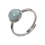 Jewelry - 925 Silver Ring Adjustable Round Aquamarine AA 8mm - ARABESK