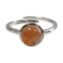 Bijoux - Bague Argent 925 Ajustable Ronde Pierre de Soleil AA 8mm - ARABESK