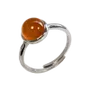 Jewelry - 925 Silver Ring Adjustable Round Carnelian A+ 8mm - ARABESK