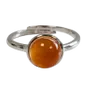Jewelry - 925 Silver Ring Adjustable Round Carnelian A+ 8mm - ARABESK