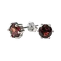 Jewelry - Round Solitaire Earrings 925 Silver Faceted Red Garnet AA 5mm - ARABESK