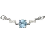 Bijoux - Collier Argent 925 Topaze Bleue et Strass Facetée AA 5mm - ARABESK