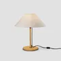 Table lamps - CLASICA table lamp in melis pine wood with natural or black finish - LUXCAMBRA