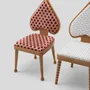Chairs - Ace chair in oak and red velvet Crown fabric by Merve Kahraman - TULESTE FACTORY