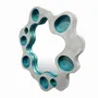 Miroirs - Miroir rond ondulé de Bert Furnari, miroir futuriste en aluminium - TULESTE FACTORY