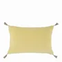 Fabric cushions - MATTEO pastel yellow cotton velvet cushion cover 40x60 - BLANC D'IVOIRE
