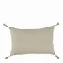 Fabric cushions - MATTEO pastel yellow cotton velvet cushion cover 40x60 - BLANC D'IVOIRE