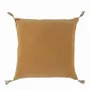 Fabric cushions - MATTEO apricot cotton velvet cushion cover 50x50 - BLANC D'IVOIRE