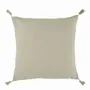 Fabric cushions - MATTEO pastel yellow cotton velvet cushion cover 50x50 - BLANC D'IVOIRE