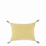 Fabric cushions - MATTEO pastel yellow cotton velvet cushion cover 30x40 - BLANC D'IVOIRE