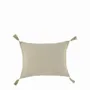 Fabric cushions - MATTEO pastel yellow cotton velvet cushion cover 30x40 - BLANC D'IVOIRE