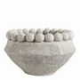 Corbeilles - Cache-pot ALEO ciment gris clair - Petit modèle - dia 19,5x19,5x11,7 - BLANC D'IVOIRE