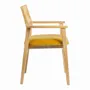 Chaises - Chaise PALOMA velours safran frêne finition bois blond 60,5x54x87 - BLANC D'IVOIRE