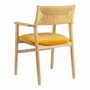 Chaises - Chaise PALOMA velours safran frêne finition bois blond 60,5x54x87 - BLANC D'IVOIRE