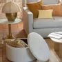 Ottomans - Set of 2 RILA poufs in cream French terry fabric, 62x36.5 and 50x29  - BLANC D'IVOIRE