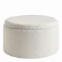 Ottomans - Set of 2 RILA poufs in cream French terry fabric, 62x36.5 and 50x29  - BLANC D'IVOIRE