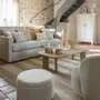 Ottomans - Set of 2 RILA poufs in cream French terry fabric, 62x36.5 and 50x29  - BLANC D'IVOIRE