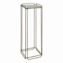 Console table - ANATOLE glass and metal stand with golden brass finish 31.5x31.5x90 - BLANC D'IVOIRE