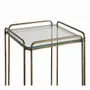Console table - ANATOLE glass and metal stand with golden brass finish 31.5x31.5x90 - BLANC D'IVOIRE