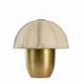 Table lamps - HÉLOÏSE lamp in gold metal and AJ cream fabric dia 32x32 - BLANC D'IVOIRE