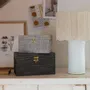Objets de décoration - Set de 3 boîtes GABIN tissu noir et blanc 35x25x20 - BLANC D'IVOIRE