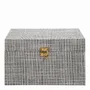 Objets de décoration - Set de 3 boîtes GABIN tissu noir et blanc 35x25x20 - BLANC D'IVOIRE