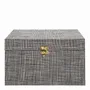 Objets de décoration - Set de 3 boîtes GABIN tissu noir et blanc 35x25x20 - BLANC D'IVOIRE