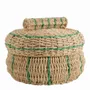Decorative objects - Set of 2 HOKA boxes of natural coral and green paper rope dia 33x21 and 24x17 - BLANC D'IVOIRE