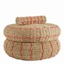 Decorative objects - Set of 2 HOKA boxes of natural coral and green paper rope dia 33x21 and 24x17 - BLANC D'IVOIRE