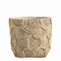 Corbeilles - Cache-pot OSA ciment crème - Petit modèle - 21x20,5x18,5 - BLANC D'IVOIRE