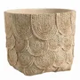 Corbeilles - Cache-pot OSA ciment crème - Grand modèle - 31,5x31,5x26,5 - BLANC D'IVOIRE
